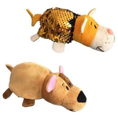 Мягкая игрушка 1 TOY Вывернушка Блеск Бульдог-Кот 12 см