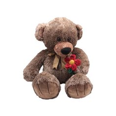 Мягкая игрушка Magic Bear Toys Медведь коричневый с бантом и цветком 50 см
