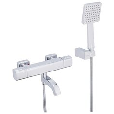 Смеситель для ванны с душем Gappo G3291 двухрычажный с термостатом лейка в комплекте хром