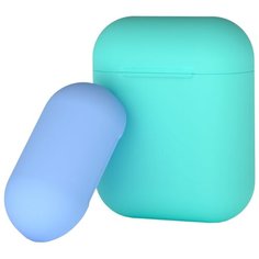 Чехол Deppa для AirPods двухцветный mint/blue
