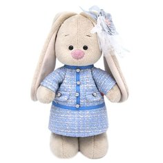 Мягкая игрушка Зайка Ми в голубом платье в клетку 25 см