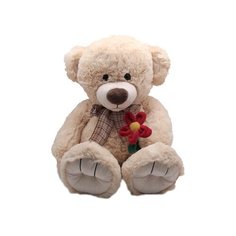 Мягкая игрушка Magic Bear Toys Медведь Казимир бежевый с цветком 50 см