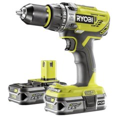 Ударная аккумуляторная дрель-шуруповерт RYOBI R18PD31-225S 50 Н·м желтый/черный