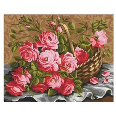 Color Kit Картина по номерам "Корзина роз" 40х50 см (CG910)
