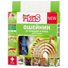 Ms.Kiss ошейник от блох и клещей New для кошек и котят, 38 см, синий