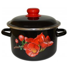 Кастрюля Appetite Apple 2 л, черный/красный