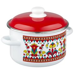 Кастрюля Appetite Карусель 4 л, белый/красный