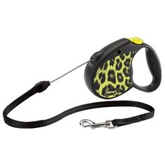 Поводок-рулетка для собак Flexi Safari S тросовый leopard 5 м