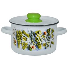 Кастрюля Appetite Свежая зелень 1с17с 4,5 л, белый/зеленый