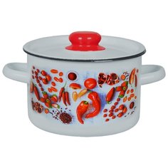 Кастрюля Appetite Паприка 2.9 л, белый/красный