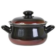 Кастрюля Лысьвенский завод эмалированной посуды Южанка 3 л, черный/коричневый