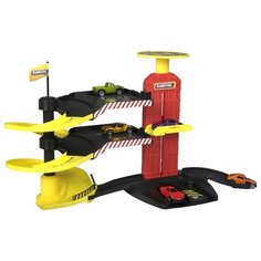 HTI Многоуровневая парковка-трек с 5-ю машинками 1416688 красный/желтый/черный