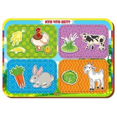 Рамка-вкладыш Woodland Кто что ест? (012404), 8 дет.