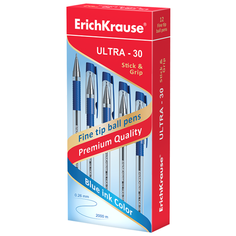 ErichKrause Набор шариковых ручек Ultra-30, 0.7 мм (19613/19614), синий цвет чернил