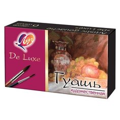 Луч Гуашь De lux 6 цветов х 20 мл, на гуммиарабике (14С 1037-08)