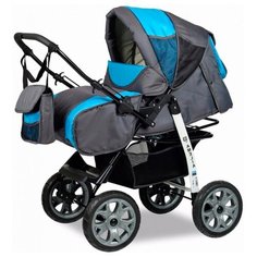 Коляска-трансформер Alis Amelia серый/голубой