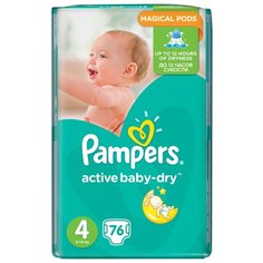 Pampers подгузники Active Baby-Dry 4 (8-14 кг) 76 шт.