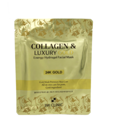 3W Clinic гидрогелевая маска Collagen & Luxury Gold с коллагеном и золотом, 30 г