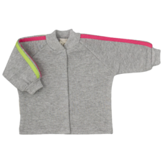 Олимпийка lucky child размер 22 (68-74), серый/розовый с лампасами/интерлок