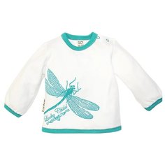 Лонгслив lucky child размер 20 (62-68), бирюза/кремовый