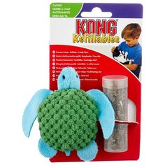 Игрушка для кошек KONG Черепашка с тубом кошачьей мяты (NT43E) голубой/зеленый