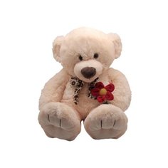 Мягкая игрушка Magic Bear Toys Медведь Берн бежевый с цветком 50 см