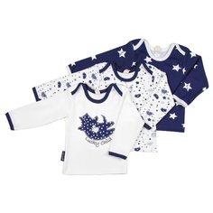 Распашонка lucky child размер 20 (62-68), белый/синий