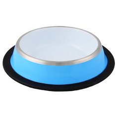 Миска Ankur с резиновым основанием 250 мл голубой/белый