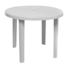 Стол обеденный садовый Туба-Дуба пластиковый круглый, белый