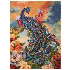 Волшебная Мастерская Мозаика из пайеток на холсте "Павлин" МХ-09