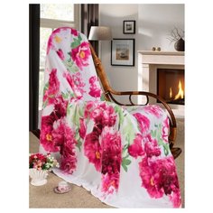 Плед Guten Morgen Пионы, 150 х 200 см розовый