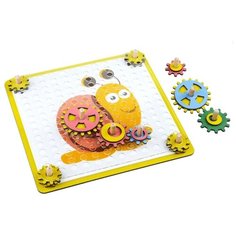 Развивающая игрушка Большой слон Шестеренки желтый/розовый