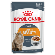 Корм для кошек Royal Canin Intense Beauty для профилактики МКБ, мясное ассорти, рыбное ассорти 24шт. х 85 г (кусочки в соусе)