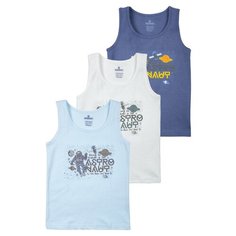 Майка BAYKAR 3 шт., размер 98/104, белый/голубой/синий