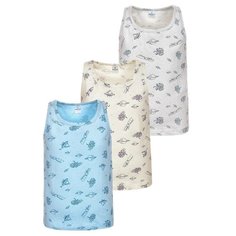 Майка BAYKAR 3 шт., размер 146/152, белый/бежевый/голубой