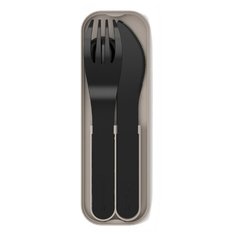Monbento Набор пластиковых столовых приборов в футляре, 3 шт. black