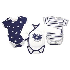 Боди lucky child размер 26 (80-86), белый/синий