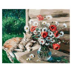 Белоснежка Картина по номерам "Дачная жизнь кота Василия" 40х50 см (149-AB)