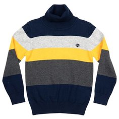 Водолазка Sweet Berry размер 110, синий/серый меланж/желтый