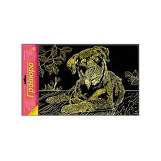 Гравюра Рыжий кот Ротвейлер, в пакете с ручкой (Г-6146) золотистая основа