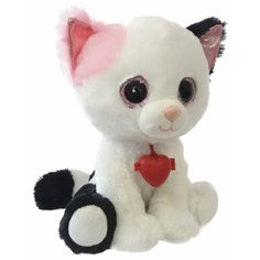 Мягкая игрушка Fancy Белый кот Фенсик с сердечком 22 см