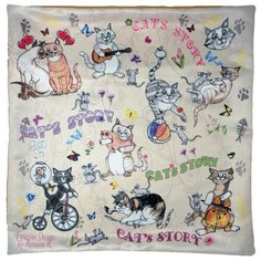 Чехол для подушки GiftnHome Веселые кошки 40х40 см (НВЛ-40 Cats) бежевый