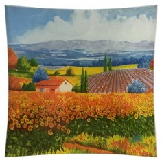 GiftnHome Тарелка Прованс 20х20 см голубой/оранжевый/зеленый