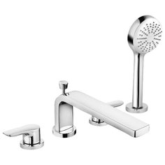 Смеситель для ванны с душем KLUDI Pure&Solid 34423 0575 двухрычажный встраиваемый лейка в комплекте хром