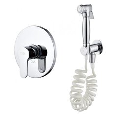 Смеситель для биде D&K DA1395001 однорычажный встраиваемый лейка в комплекте хром DK