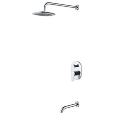 Смеситель для ванны с душем D&K DA1395801 однорычажный встраиваемый лейка в комплекте хром DK