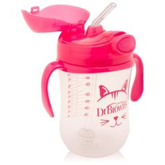 Поильник с трубочкой с грузиком Babys First Straw Cup, 270 мл розовый Dr. Browns