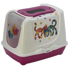 Туалет-домик для кошек Moderna Trendy Cat Friends Forever 50х39.5х37.5 см ярко-розовый