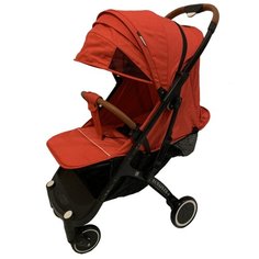 Прогулочная коляска Yoya Plus 4 (сумка-чехол, подстак., дожд., москит., бампер, чехлы на ручки и бампер из экокожи, коврик, накидка на ножки, крючок для сумок) красный/черная рама, цвет шасси: черный