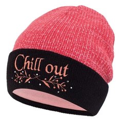 Шапка Fishka размер 54, черный/коралловый